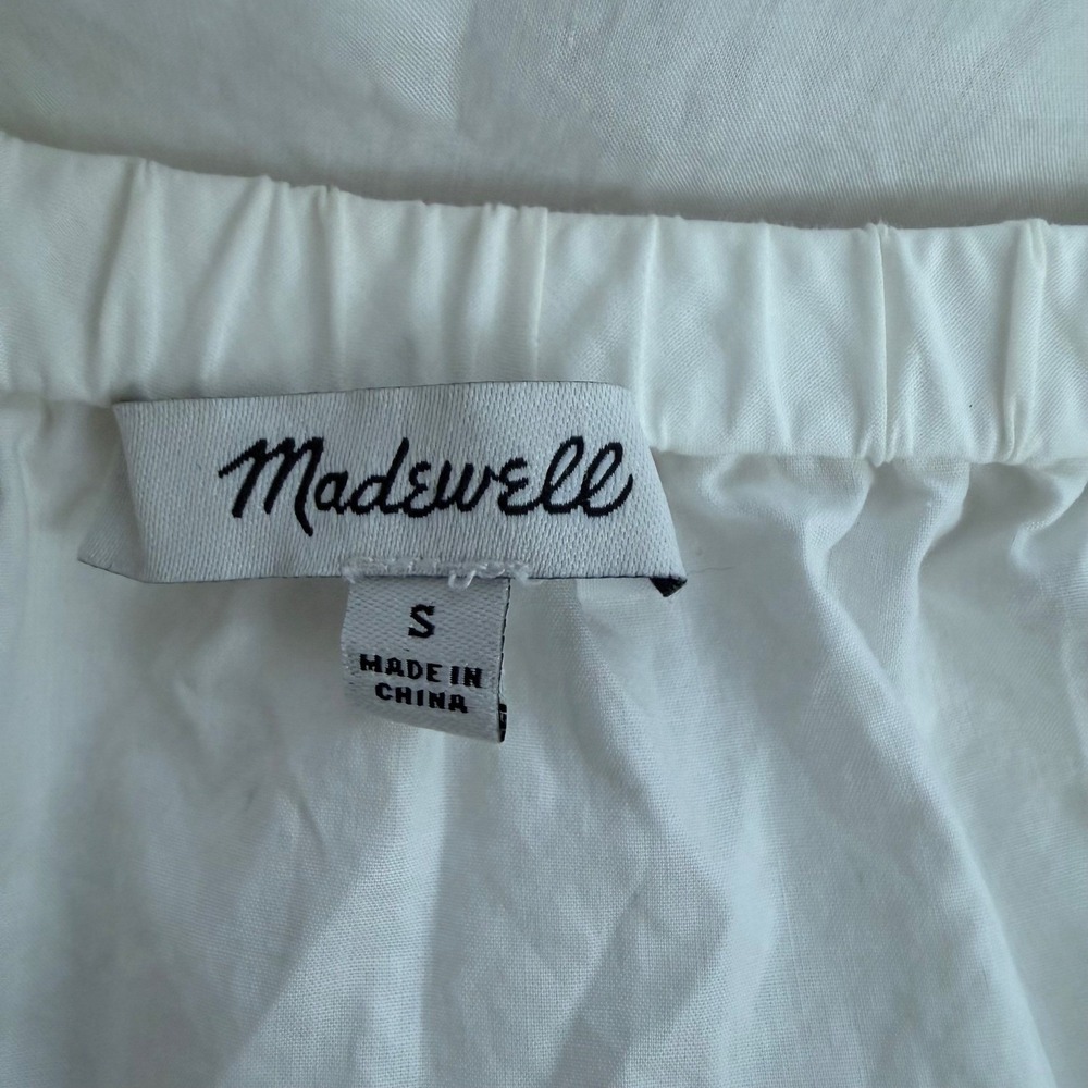 Madewell White Embroidered Off Shoulder Balloon Sleeve Blouse Top‎ Size S - Picture 4 of 6
